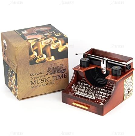 AUEAR, Реколта Музикална Ковчег за Пишеща Машина с Часови механизъм за Домашния офис