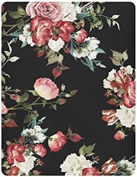 ALAZA Rose Flower Акварелни Цветни Кърпи за Яслите, Чаршаф за Люлка за Момчета и Момиченца, Стандартен Размер 52x28