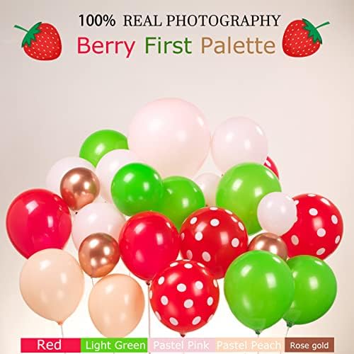 Червени, Розови, Зелени, Ягодоплодни украса за първата Партита 120 бр. с огромно въздушно топка с 1 Номер и Голям