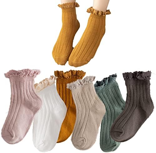 Чорапи Taous Assam За малки момичета, Реколта Чорапи За Деца, Бельо Рокля До Глезените С Рюшами И Накъдрен, Чорапи-Ботильоны