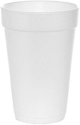 Tezzorio (500 гр) Бял Полистирен Чаши, 16-унция, Полистирен Чаши за Пиене, за Еднократна употреба Изолирани Полистирен Чаши за топли / Студени напитки