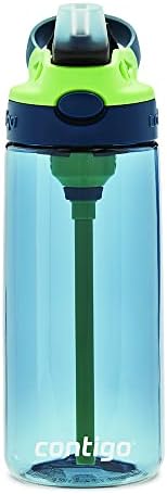 Детска бутилка за вода Contigo с рециклирани соломинкой за автоматично разлив, 20 грама, Къпини и Зелена