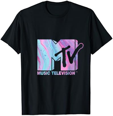 Mademark x MTV - Розово-Синя Течна тениска с логото на MTV