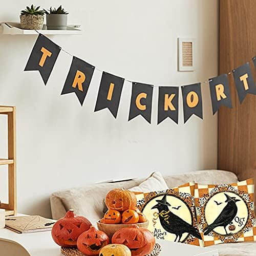 Декор за Хелоуин, Калъфки за възглавници 18x18, Комплект от 2 31 октомври, Селска Къща, Реколта Декоративни Калъфки