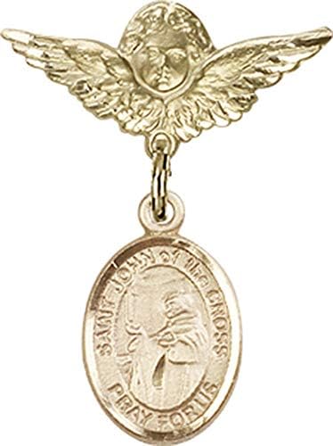 Детски икона Jewels Мания за талисман на Св. Йоан кръстител и пин Ангел с крила | Детски иконата със златен