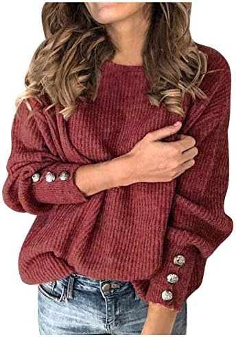 Дамски Пуловери, Модерен Обикновен Пуловер С кръгло деколте, Топъл Пуловер с Дълъг Ръкав, Пуловери, Блузи