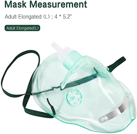 Стандартна кислородна маска с шнорхел диаметър 6,6 инча и регулируема еластична лента - 2 опаковки - Размер XL