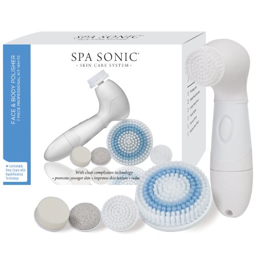 Професионален комплект за полиране на лицето и тялото Spa Sonic Skin Care System, Бял
