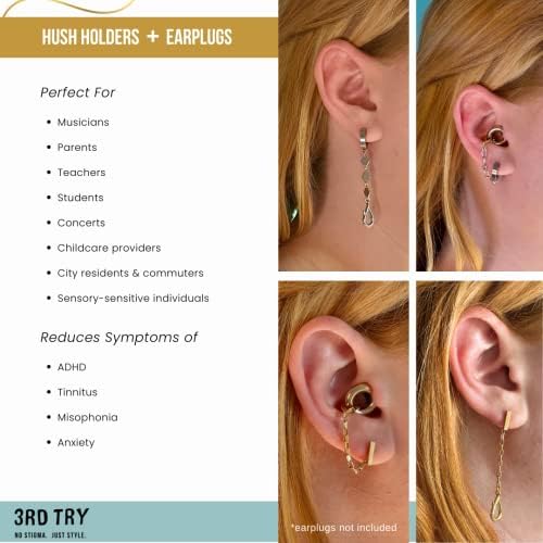 Тапи за уши: Обеци-държачи за петлевых затычек за уши - Защита на слуха и намаляване на шума - 3-ти опит (Авангарден дует)