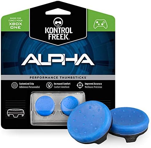 KontrolFreek Alpha контролери за Xbox One и Xbox Series X | Високопроизводителни Джойстици | 2 Ниски Вдлъбнати | Зелено (Син)
