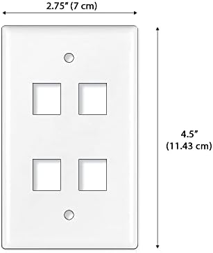 WIRESTER 4-Port конектор Keystone Jack Модулни Вложки За мрежовия Кабел Cat6 Ethernet Стенни Хастар - Червено-Кафяв Дърво