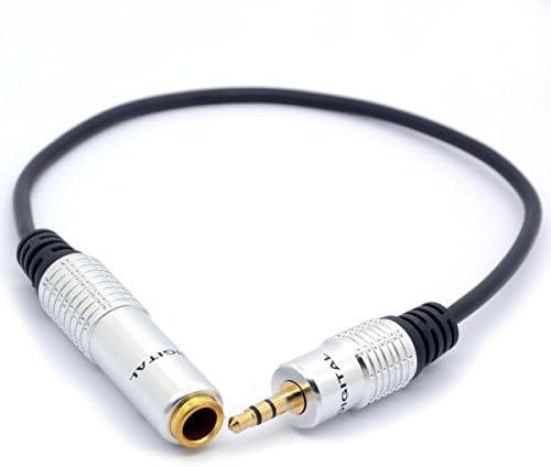 Удлинительный кабел за слушалки BSHTU 30 см/12 инча, метален стереоразъем с позлатените покритие, жак за слушалки, конвертор,