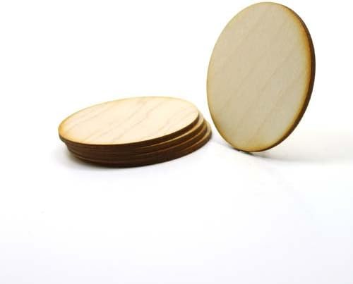 Mylittlewoodshop - 1 кг суров дървен материал под формата 3 кръгове с диаметър 3 инча и с дебелина 1/8 инча (LC-CIRC09-3)