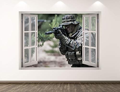 Войници Стикер За стена, Арт Декор на 3D Прозореца Камуфлаж Мисия Стикер Стенопис Детска Стая Подарък На Поръчка