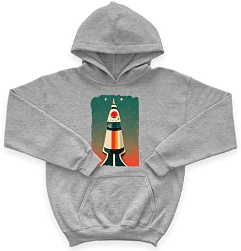 Детска hoody от порести руно с принтом космически кораб - Hoody Rocket Kids' Hoodie - Цветни hoody за деца