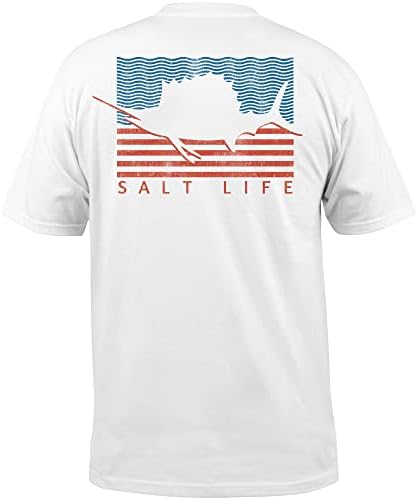 Мъжка Тениска с кръгло деколте и Плават под Флага Salt Живот с къс ръкав