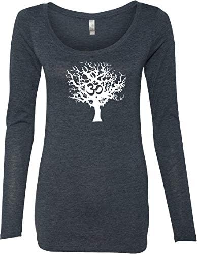 Женска Тениска за Йога Бяло Дървото на Живота, Лека, С Дълъг Ръкав