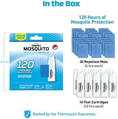 Дозаправка средства от комари Thermacell и преносим отпугивателя комари MR300, зелен; Ефективно средство за защита от комарите;