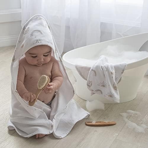Бебешка хавлиена кърпа с качулка, подаръчен комплект за баня от 5 теми - нагоре и далеч ... - памук, ултра лека и впитывающий