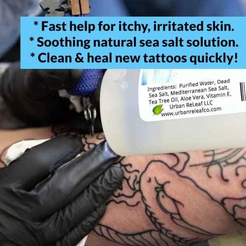 Решение за татуировки Urban ReLeaf! По-нататъшни грижи за естествена морска сол. Безопасно е да почистите Нови татуировки.