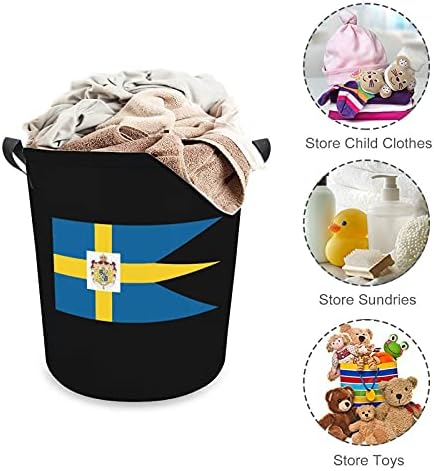 Кралския Шведски Флаг, Кошница за дрехи от Плат Оксфорд с Дръжки, Кошница за Съхранение на Играчки, Органайзер, Детска