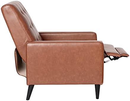 Стол с възможност за сгъване на облегалката на Flash Furniture Ezra - Модерна кожена тапицерия Коньячно-кафяв цвят Средата