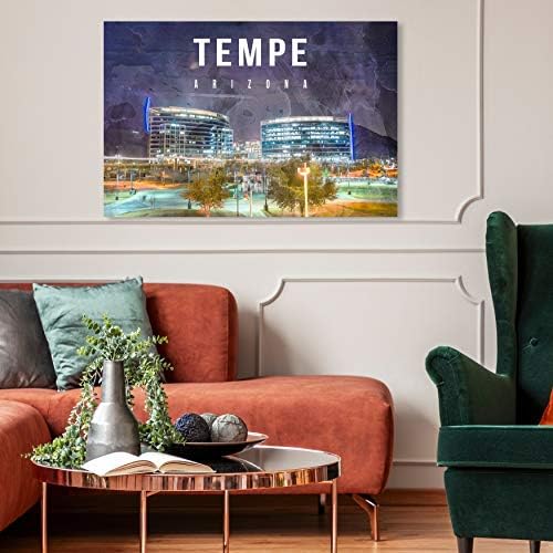 The Oliver Gal Artist Co. На града и Хоризонти На платното за дома Tempe Landscape, 24 x 16, синьо, оранжево