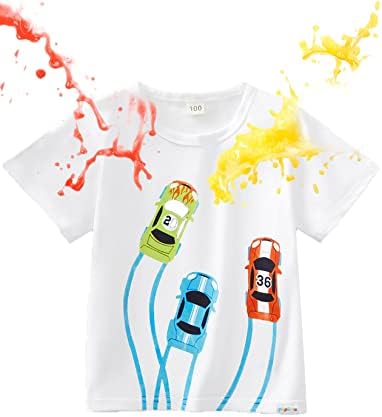 popopie / Тениска с кръгло деколте за малки Момичета И Момчета, Устойчиви На Петна, Лятна Тениска с Къс ръкав