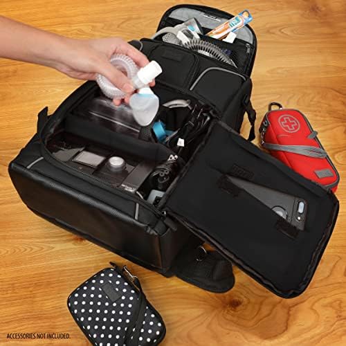 Пътна чанта за CPAP машина USA GEAR - CPAP раница, Съвместим с XT Fit, AirSense 10/11 и Philips Dreamstation - Адаптивен