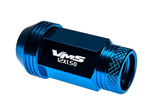 VMS RACING 12x1,5 20 бр., сини Анодированные ядки с отворен край, с дължина 44 мм, леки Алуминиеви състезателни ядки, Съвместими