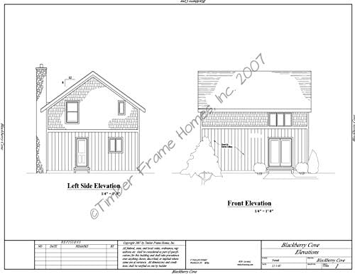 Планове за къща - Дървена рамка Blackberry Cove (дизайн доказателство)