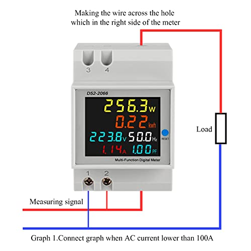 Цифров мултицет ac, DROK AC 40-300 В 100A Многофункционален Дигитален Монитор енергия на Din-шина, Измервателният