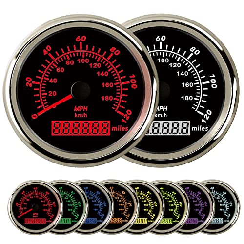 KGOB 85 mm 7 Цвята Осветление Универсален GPS за измерване на Скоростта 0 ~ 120 мили в час 0-180 км/ч GPS Скорост