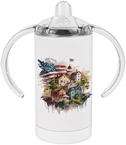 Чаша Sippy с Патриотичен принтом - Baby Town Sippy Cup - Американската чаша Sippy