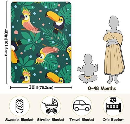 Пеленальное Одеяло с Папагали Какаду Тукан, Памучно Одеало за Бебета, Като Юрган, Леко Меко Пеленальное Одеало за
