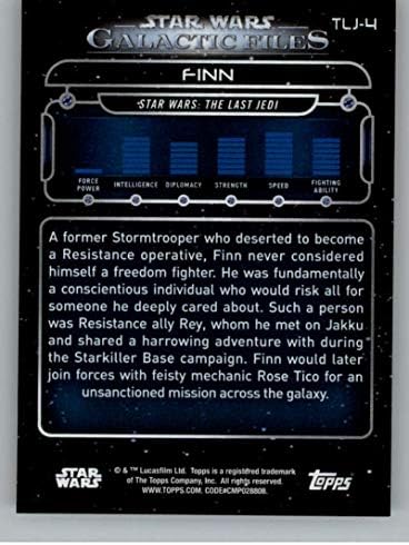2018 Topps Star Wars Galactic Files Синьо TLJ-5 Rose Tico Официалната Неспортивная Търговска картичка в NM или по-добро