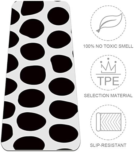 Siebzeh Черно-бяло килимче за йога с грешен кръгово модел от Премиум-клас, в екологично Чист гумена подложка за