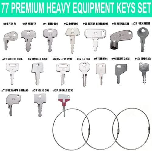 Набор от ключове за тежка техника ЛРД LIN PARTS 77 Pro за строителна техника, 3 Ключодържател за кабели от неръждаема Стомана
