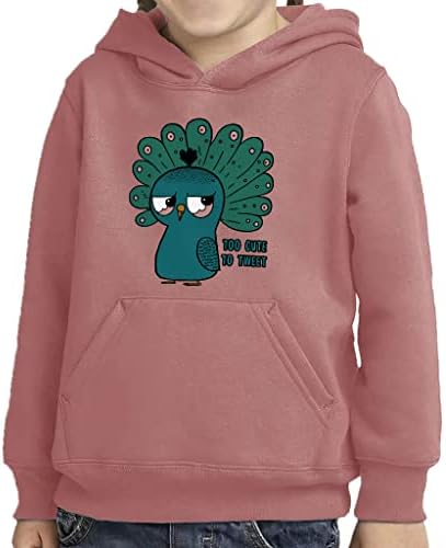 Hoody-Пуловер длямалышей Too Сладко to Tweet - Hoody с качулка от Порести Руно с принтом - Мультяшная Hoody за деца