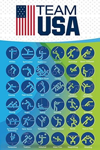 Отборът на САЩ за Олимпийските Игри Спортен Плакат Класна Стая Училище, Офис, Фитнес Зала Мотивация Мотивационно