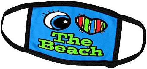 3D Обложка Bright Eye Сърце I Love The Beach - За лице (fc_106624_1)