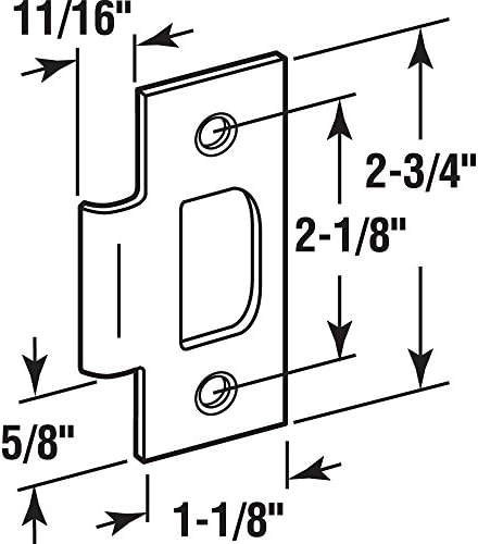 Стандартна Т-образен перваза Prime-Line E 2299, разстояние между дупките 2-1/8 инча, Неръждаема стомана, отговаря на