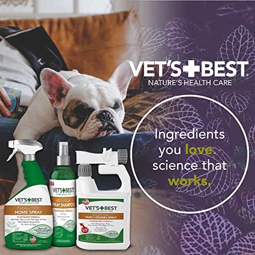 Най-добрият ветеринарен шампоан-спрей против бълхи - Средство за защита от бълхи и кърлежи за кучета - Формула на растителна