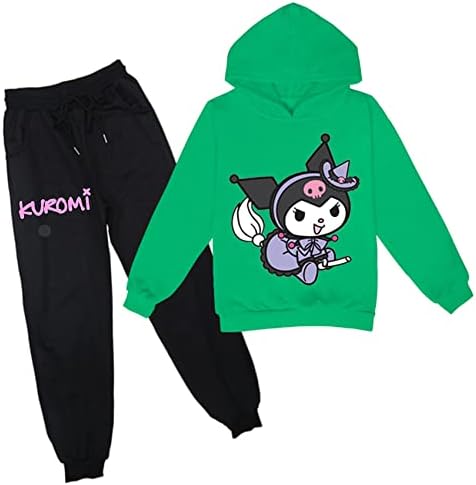 Visaml/Комплект с качулка с дълги ръкави в стил Аниме за деца, Пуловер с шарени Куроми, Hoody и Спортни Панталони, Комплект