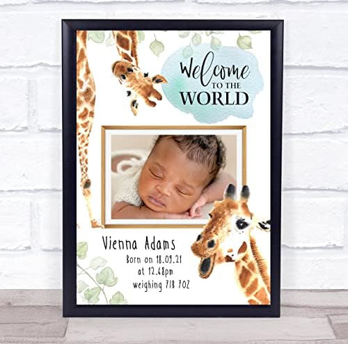 Подробности За Раждането На Ново Бебе Снимка Кръщенета С Жирафа Подарък За Спомен В Детска Печат