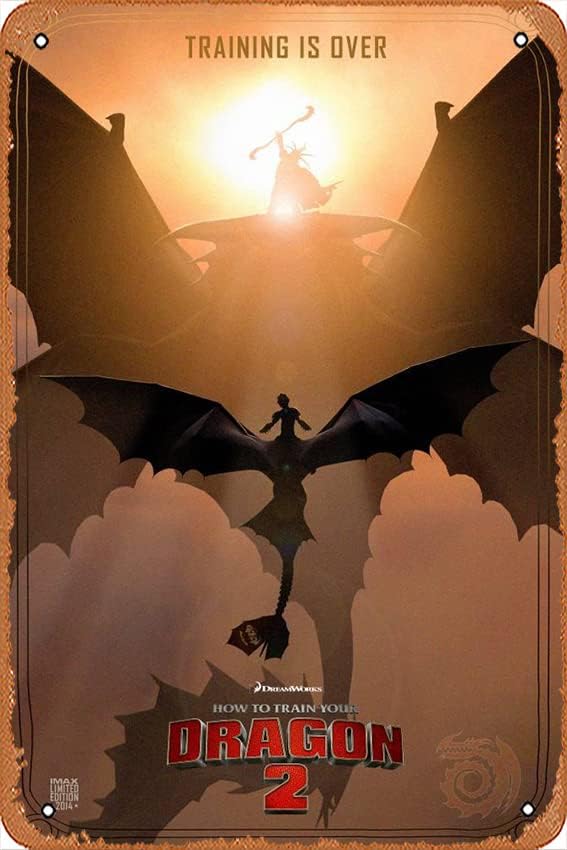 Плакат с Анимационни филма Как да си дресираш Дракон 7,8x12 См - Ретро Реколта Метална Лидице Знак за Домашен Бар, Пъб, Гараж,
