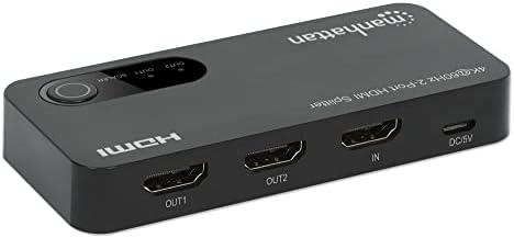 Manhattan HDMI 4K @ 60Hz 2-портов HDMI-сплитер -HDMI switch 2 в 1, 18 Gbit/s, 4K @ 120 Hz, EDID-прекъсвач с автоматична