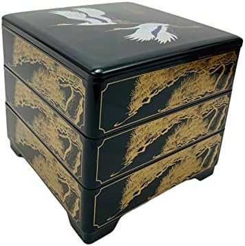 JapanBargain 4119, Кутия Jubako Японската Традиционна 3-Ярусная Кутия За съхранение на Хранителни Продукти, Контейнер за Закуски,