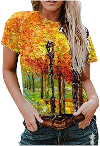 В памучна Тениска За Момичета Лято Есен 2023 Дрехи с Къс Ръкав и Кръгло Деколте Графична Викторианската Блуза, Тениска