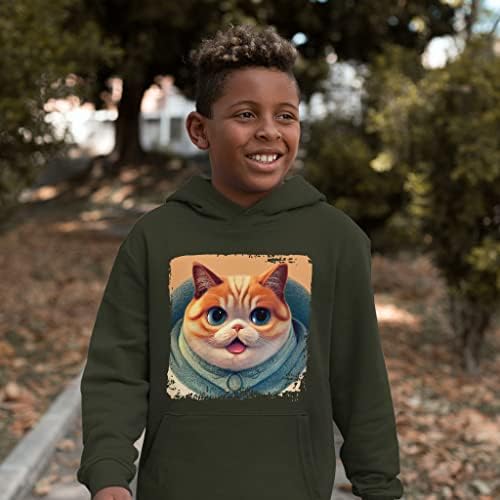 Детска hoody с качулка от руно Смешно котка - Мультяшная Детска hoody - Kawaii Hoodie for Kids
